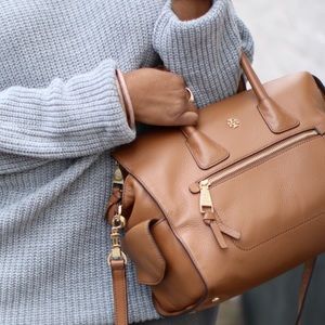 Tory Burch Camel Satchel Handbag